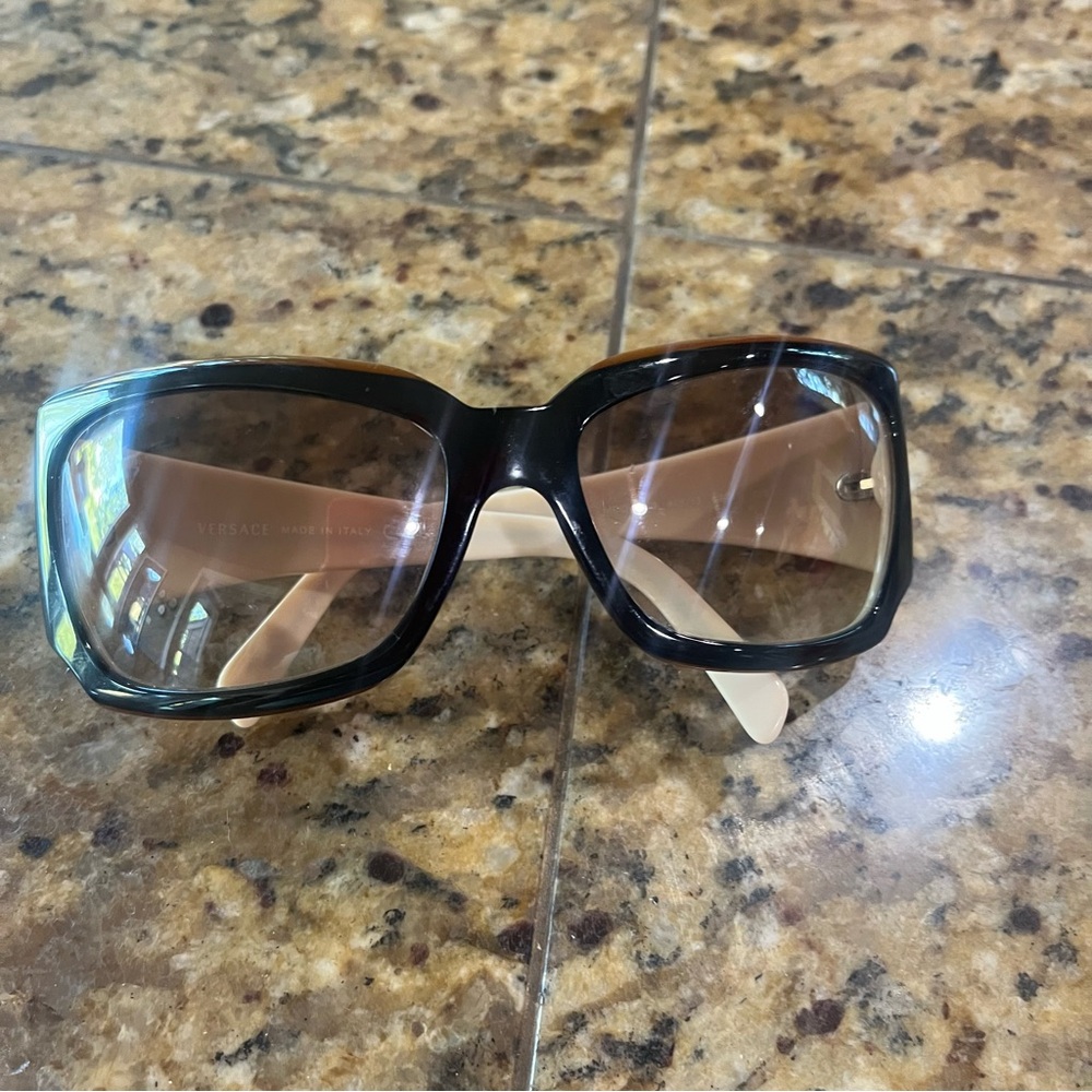 Versace Black and Cream Sunglasses